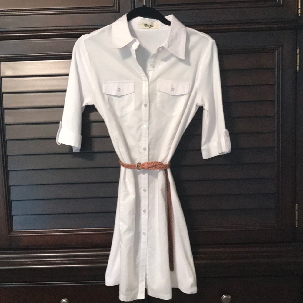 Hippie Love White Shirt Dress